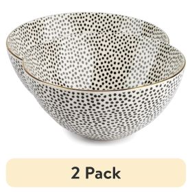 (2 pack) Large Stoneware Bowl, Dot Collection