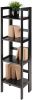 Black Winsome Wood Terry Shelving; Folding Bookcase ; Black