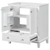 30" Bathroom Vanity without Sink, Base Only, Multi-functional Bathroom Cabinet with Doors and Drawer, Solid Frame and MDF Board, White