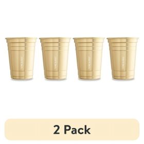 (2 pack) 4-Pack 17 fl oz Party Cups, Gold
