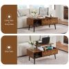 39" Wood Lift Top Coffee Table with Hidden Compartment and Storage Shelf for Living Room, Reception Room, Brown