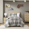 3PCS Full/Queen Plaid Duvet Cover Set
