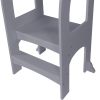 Child Standing Tower;  Step Stools for Kids;  Toddler Step Stool for Kitchen Counter; Gray