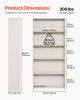 5 Tiers Wide Bookshelf 68" Wooden Freestanding Open Bookcase Shelf White