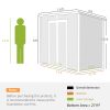 Outsunny 8' x 4' Plastic Outdoor Storage Shed with Floor, Window, Lockable Doors and Vents for Backyard Patio Lawn, Gray
