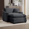 Comfortable Single Chair Deep Seat Sofa With Footstool With One Pillow, Suitable for Living Room and Bedroom, Club Multiple Occasions