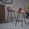 Set of 2 30" Dax Faux Leather Barstool Brown