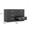 Black color Large 6 drawers chest of drawer dressers table with golden handle