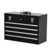 Metal Tool Box with 4 Drawers Portable Steel Tool Chest with Metal Cylinder Lock and Latch Closure, Liner, Powder coating, suitable for Garage