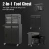 Tool Chest, 5-Drawer Rolling Tool Storage Cabinet with Detachable Top Tool Box, Liner, Universal Lockable Wheels, Adjustable Shelf, Locking Mechanism