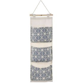 1Pc Wall Mounted Storage Bag Door Closet Hanging Storage Bag Organizer Waterproof 3 Pockets Pouch (Option: 1Pc Grey)