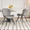 Modern Dining Room Chairs Set of 2, Upholstered Kitchen Dinner Chair Fabric and Curved Backrest Kitchen Chairs