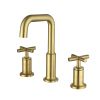 New 8 in Widespread Bathroom Faucet  2 Handles Stainless Steel 3 Hole Bathroom Sink Faucet
