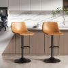 Black Minimalist Bar Stool Set (2 PCS) with Concrete Coffee Counter
