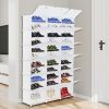 12-Tier Portable 72 Pair Shoe Rack Organizer 36 Grids Tower Shelf Storage Cabinet Stand Expandable for Heels Boots Slippers Black