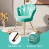Velvet Accent Chair with Gold Metal Legs, Vanity Chair for Makeup Room, Upholstered Guest Chair for Living Room, Side Chair for Bedroom