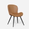 Modern Dining Room Chairs Set of 2, Upholstered Kitchen Dinner Chair Fabric and Curved Backrest Kitchen Chairs