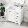 36" Bathroom Vanity with Sink Combo, Black Bathroom Cabinet with Drawers, Solid Frame and MDF Board