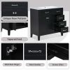36" Bathroom Vanity with Sink Combo, Black Bathroom Cabinet with Drawers, Solid Frame and MDF Board