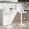 Black Minimalist Bar Stool Set (2 PCS) with Concrete Coffee Counter