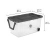 Extra Large Storage Bin, 160 Quart Wheeled Clear Plastic Storage Container with Handle, Gray, Pack of 2