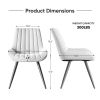 Modern Dining Chairs, Comfortable Dining Room Chairs with Thick Cushions, Fabric Upholstered Side Chairs with Metal Legs for Kitchen