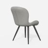 Modern Dining Room Chairs Set of 2, Upholstered Kitchen Dinner Chair Fabric and Curved Backrest Kitchen Chairs