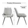 Modern Dining Chairs, Comfortable Dining Room Chairs with Thick Cushions, Fabric Upholstered Side Chairs with Metal Legs for Kitchen